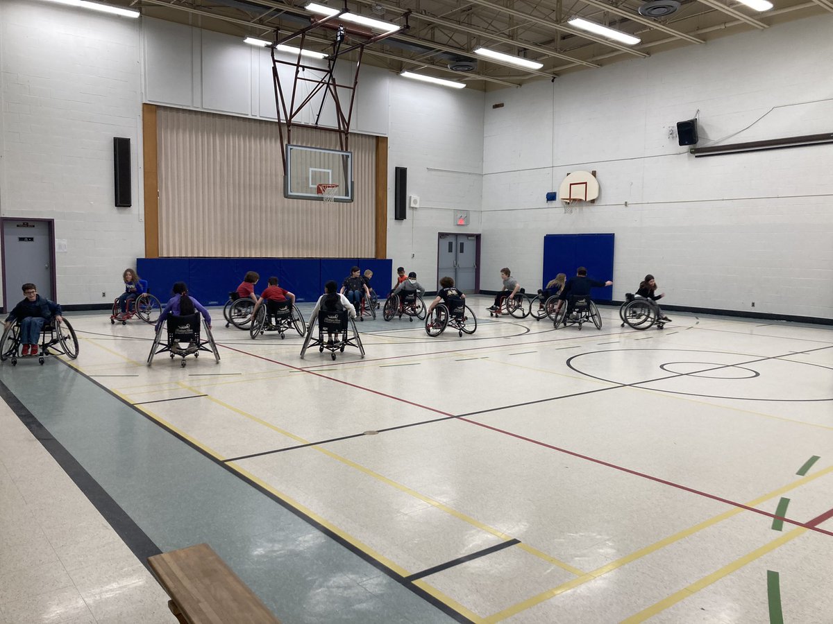 MsCoulombe's tweet photo. The wheelchairs are here…let’s take on a new perspective, have an open mind and have some fun!! @EPErinPS @ugdsb https://t.co/YEV9Jqb8Xj