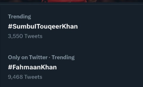 SimK74305986's tweet photo. both are trending ❤️❤️🥰#Summan #fahmaankhan #Sumbultouqeerkhan https://t.co/eqvE3Hr5Pn