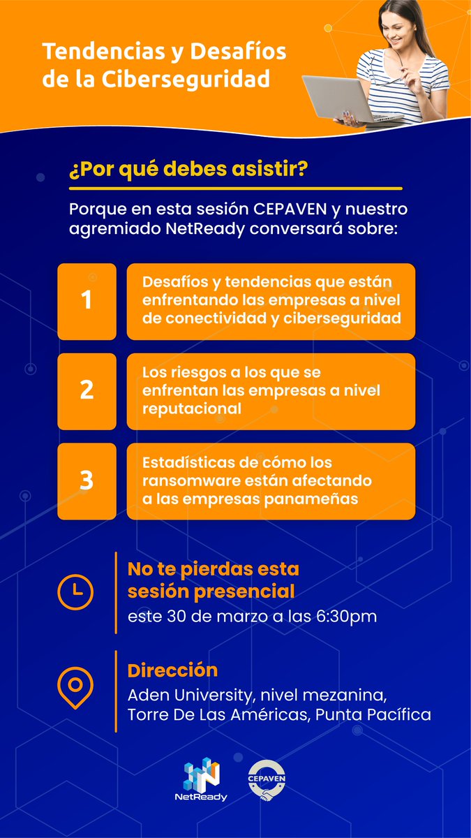 Te invitamos junto a <a href="/cepaven/">Cámara de Empresarios Panameña Venezolana</a> a una conferencia.✅

🗓️30 de marzo
🕐6:30 p.m.
📍Aden University, nivel mezanine, Torre De Las Américas, Punta Pacífica.
 
Link de inscripción: bit.ly/3LjppDf