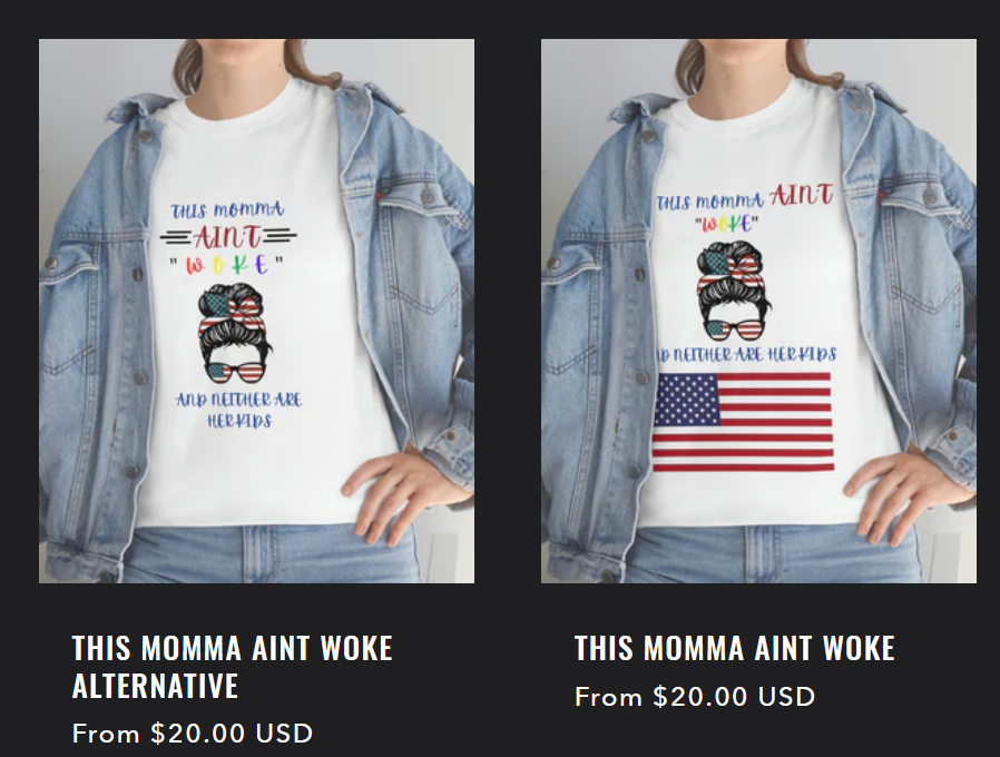 AntiWokeWear's tweet photo. OUR ANTI-WOKE WEAR SHOP IS NOW OPEN!
https://t.co/GD3bybUzGo
PATRIOT OWNED FAMILY MADE.

WE WANT TO GIVE ALL OTHER PATRIOTS AN OUTLET FOR ANTI-WOKE CLOTHES TO AVOID CORRUPT BIG FASHION

ALL SALES GO STRAIGHT TO A SMALL FAMILY FIGHTING TO DEPROGRAM THE TRANS CULT FROM OUR DAUGHTER https://t.co/LnHFEsFevH