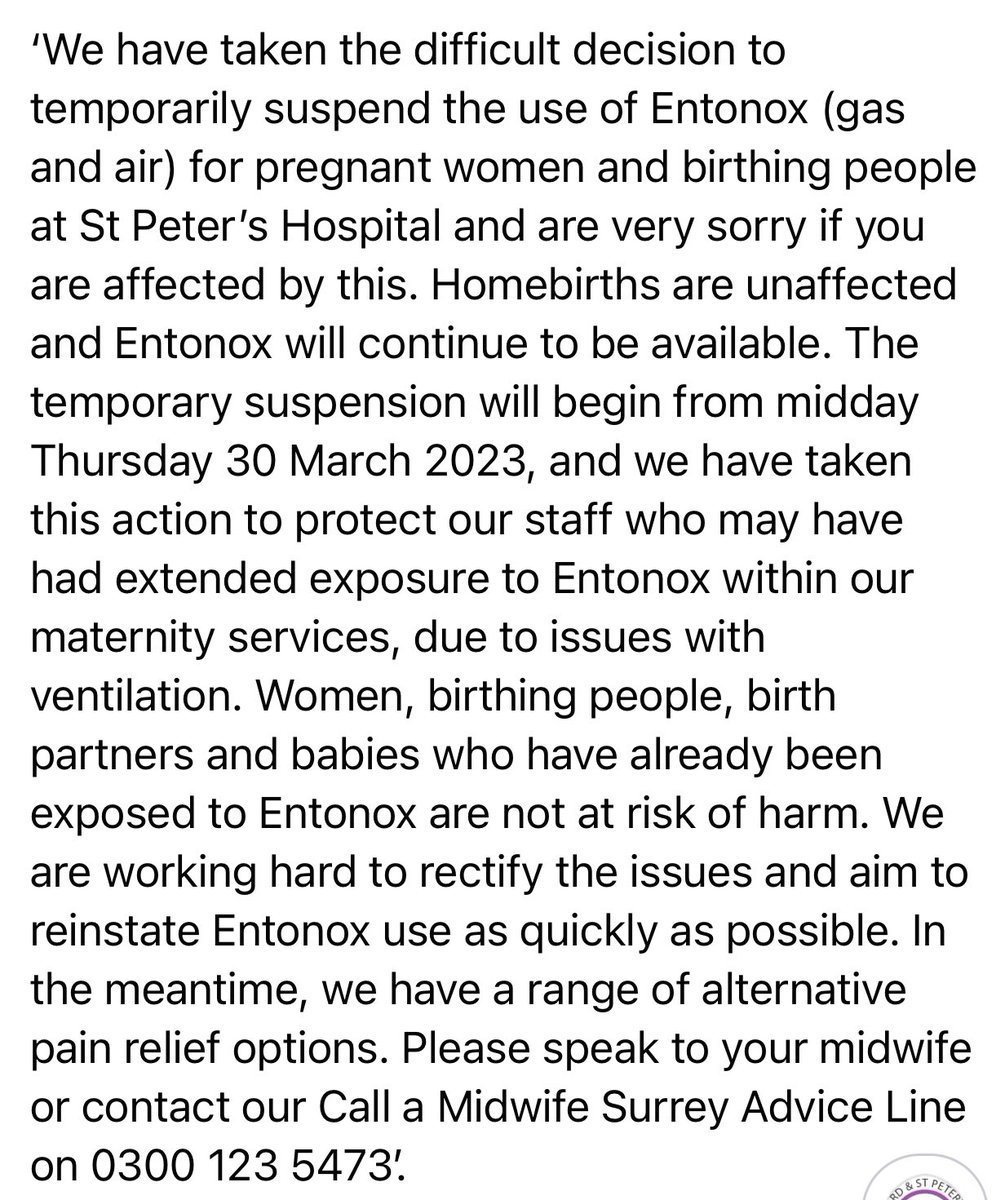 Entonox update from <a href="/ASPH_maternity/">ASPH Maternity</a>