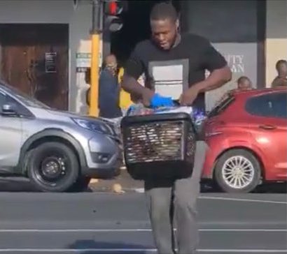 Always remember 

The white one is free after destroying police van and Black one is being punished for stealing food …