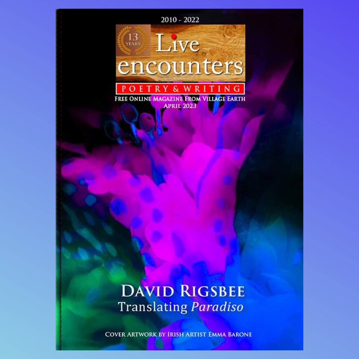 I'm delighted my artwork is on the cover of Live Encounters Poetry and Writing Magazine, April edition. 

.

.

.

#artwork #magazine #art #emmabarone #artist #visualart