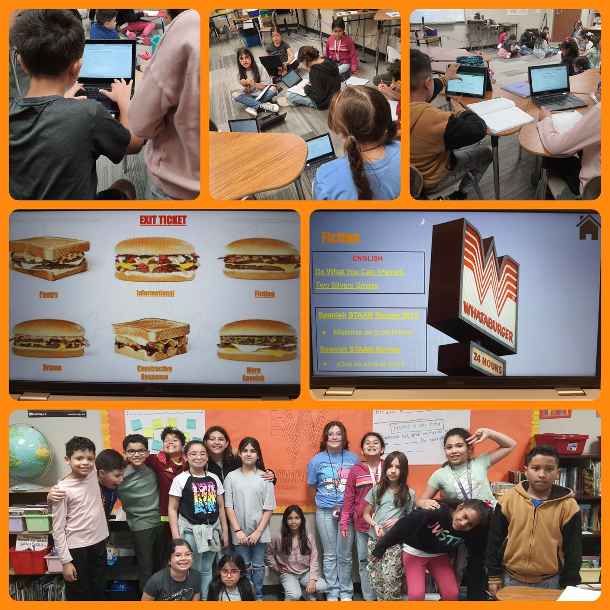 MsCLopez_'s tweet photo. Oh WhataSTAARReview! We are using our love of @Whataburger to whatasize our online reading STAAR skills. We are ready to devour that STAAR test. 14 days left for the big day. 😁💻👨‍💻👩‍💻 @MPElemSchool #MPEpanthers https://t.co/OCGAzoItQF