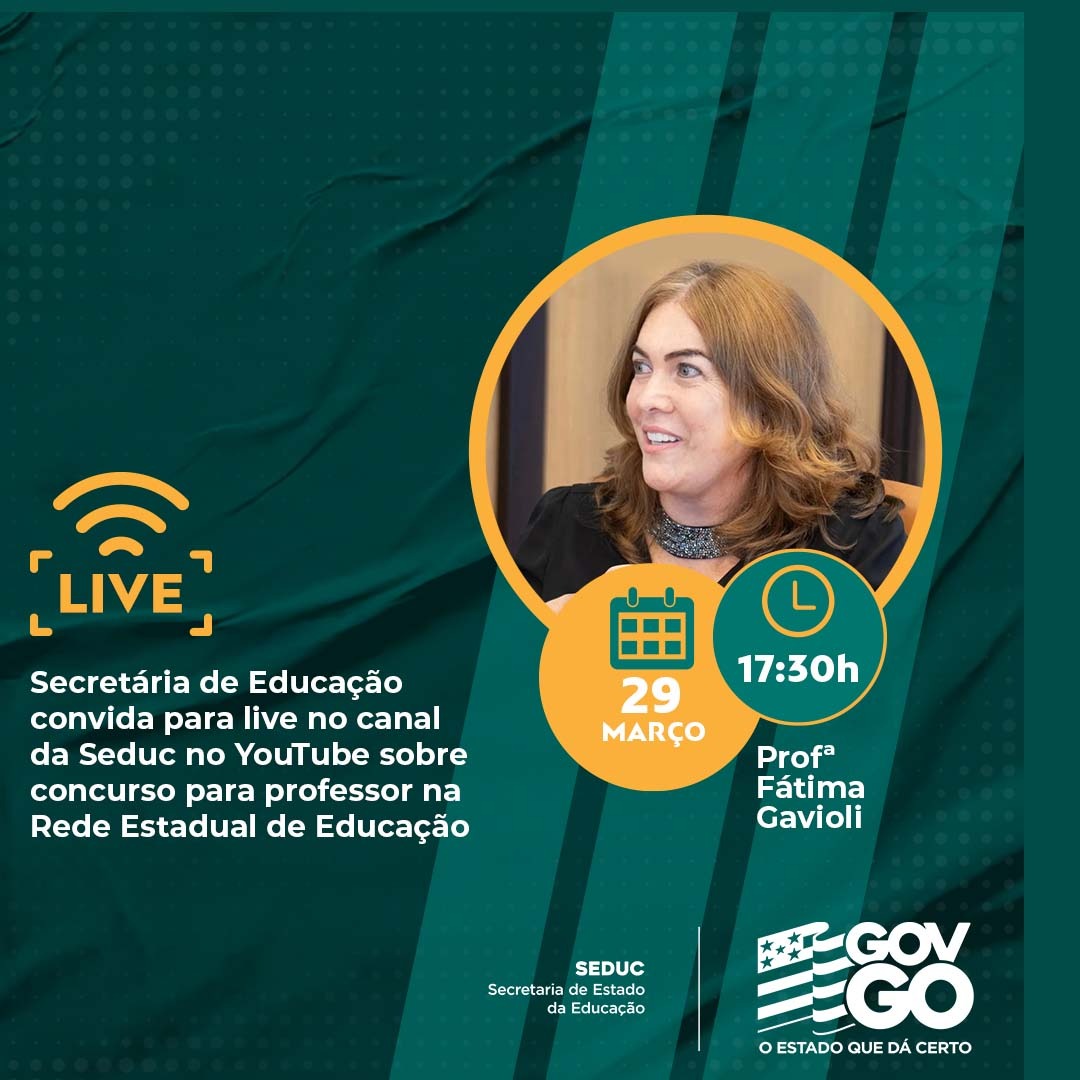fatimagavioli's tweet photo. 📚 Logo mais, às 17h30 dessa quarta-feira, vamos conversar sobre a convocação dos aprovados no Concurso Público da Seduc Goiás! 
A live será transmitida pelo canal da Seduc no YouTube. 
🖱https://t.co/vFmTiUmt1H
Participe! https://t.co/yGQkAeenPY