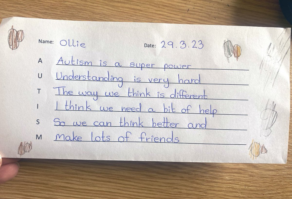 LDixon25's tweet photo. Wonderful acrostic poems created by #teamladder today, for #AutismAcceptanceWeek @Autism @AldersleyHighSc @AldersleyEng https://t.co/L1zukTCx7n