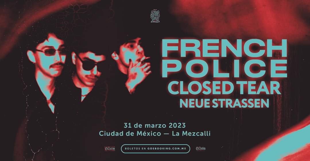 Grains Of Sand tiene preparada una noche de darkwave y post punk en La Mezcalli.

French Police, Closed Tear y Neue Strassen se presentarán este viernes 31 de marzo. 

Pueden conseguir sus accesos en @Boletia: bit.ly/3nxXXYi