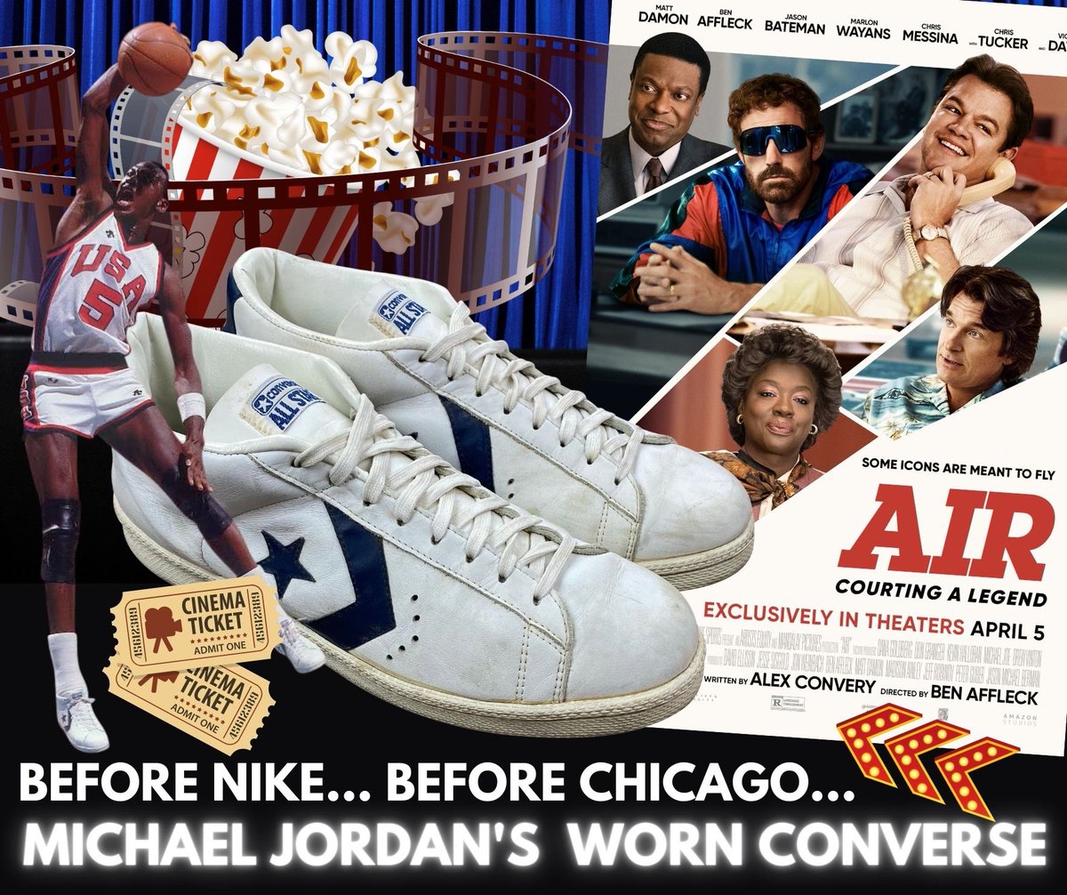 sportsauction1's tweet photo. Share this with every shoe collector you know. Michael Jordanโs Game Worn Pre-Nike Sneakers that started it all are up for auction at https://t.co/ScouqR94Wx #sneakernews #jordandrop #shoenews #shoecollectors #bestjordans #jordancollector #ogconverse $MDCE https://t.co/rugqsjHk9g