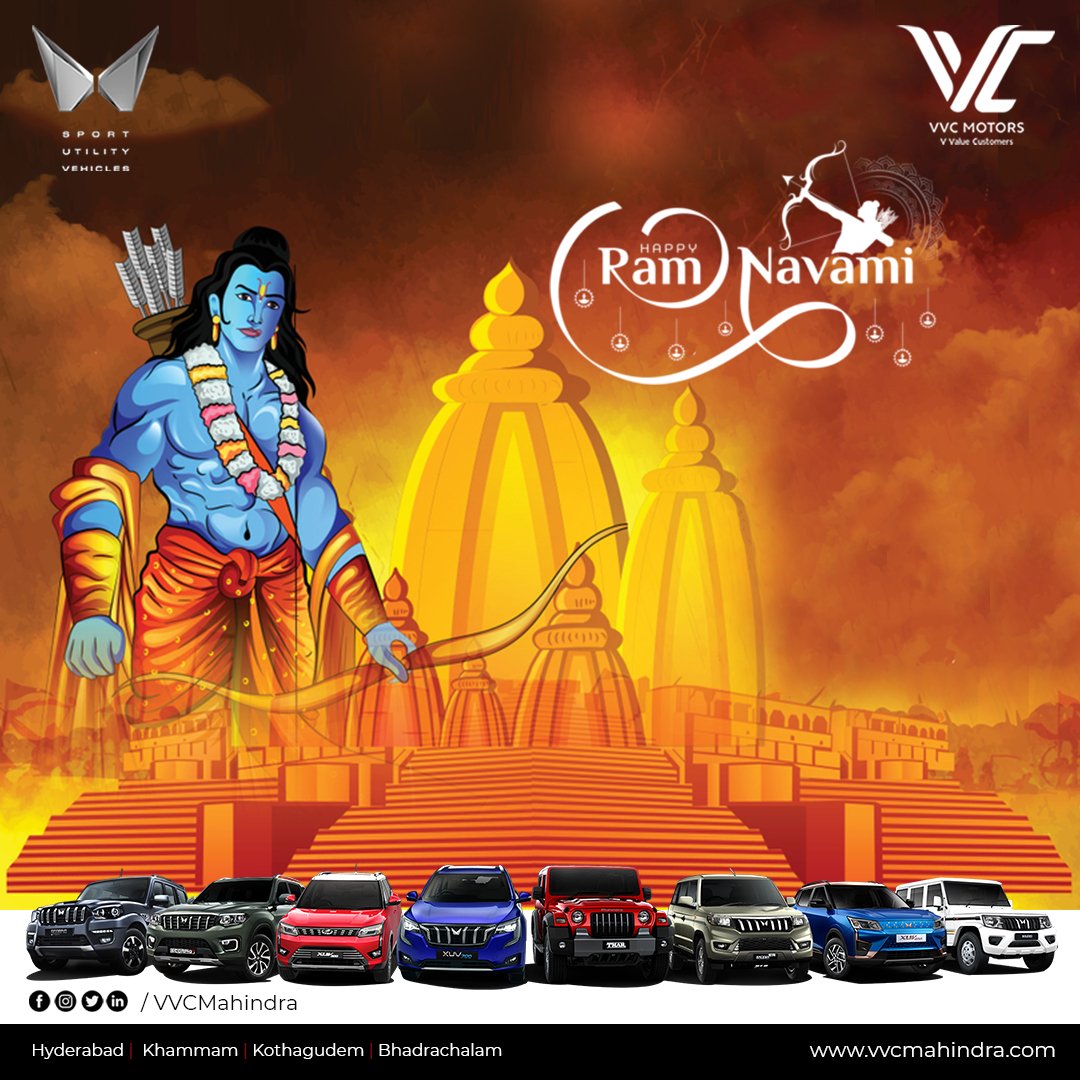 vvc_mahindra's tweet photo. May Lord Rama bless you with peace, prosperity and happiness on this auspicious day of #RamNavami.

#Jaishreeram #Ramayana #Lordrama #Sitaram #Shriram #Rama #Happyramnavami #Sita #Festival #SriRamaNavami #SriRamaNavami2023 #IndianFestival #VvcMahindra #VvcGroup https://t.co/z329euZtvF