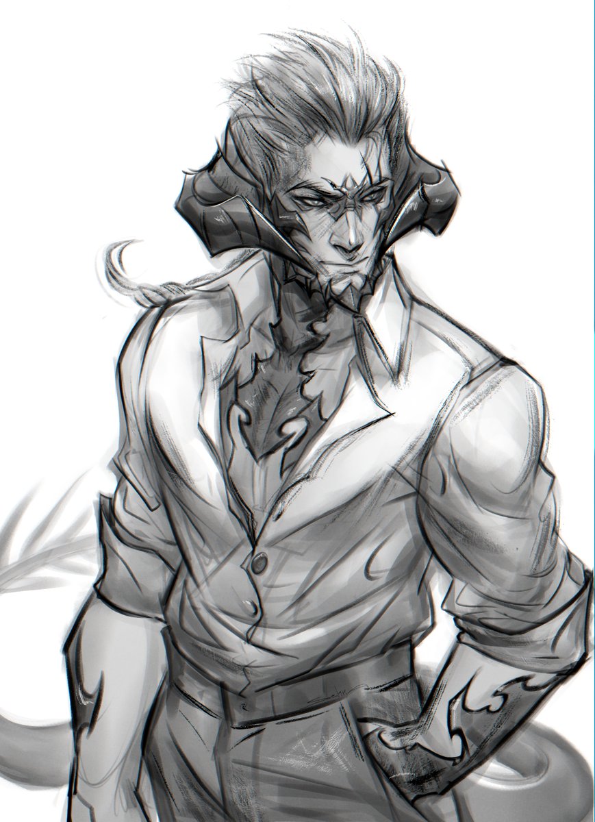 「Соmmissiоns оpen!3 slots open for B/W sk」|Sehnaのイラスト