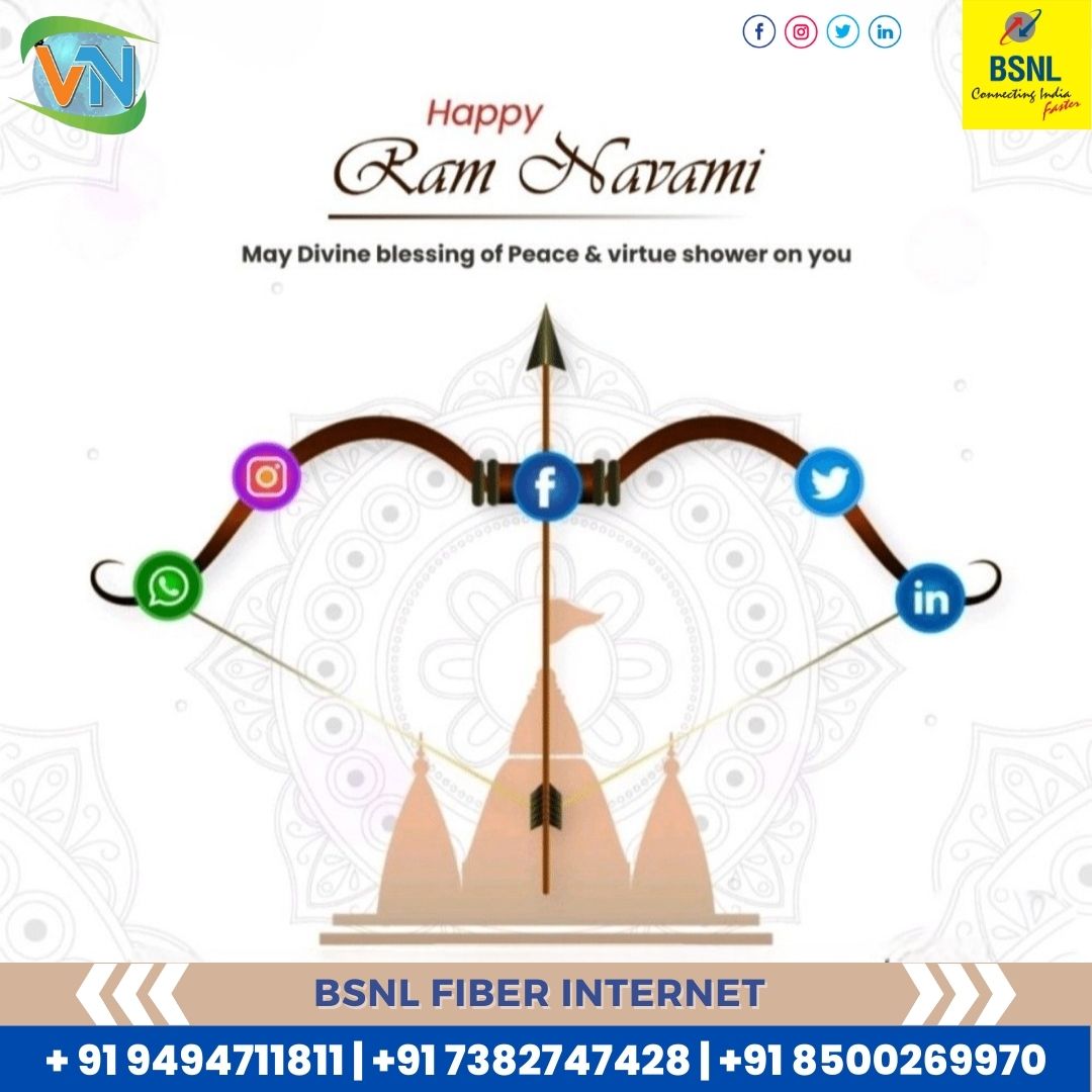 NetworksVisakha's tweet photo. " Happy sri Rama Navami "

 May Divine blessing of Peace &amp; virtue shower on you

Fibre Basic Plan Speed: 300 Mbps Fup Data: 3300GB Fup Speed: 30Mbps Calls: Free
Bundled Wifi Ont Offer Annual Charges 5399/-
Call us:+91 9494711811, 7382747428, 8500269970
#visakanetworksinvizag https://t.co/33If9yZyW6