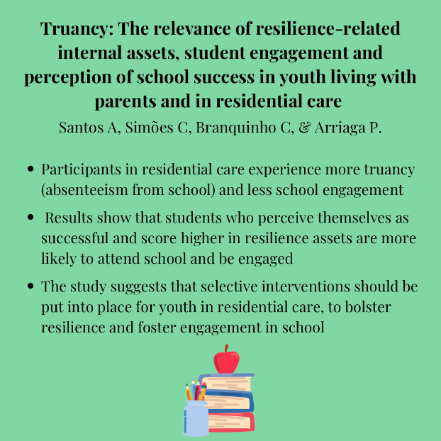 This #article published in the journal of Child Abuse &amp; Neglect found that #youth living in residential care were less likely to engage with school, and thus it is suggested that selective interventions are put in place to bolster #resilience <a href="/DrWekerle/">Dr.Christine Wekerle</a> 

doi.org/10.1016/j.chia…