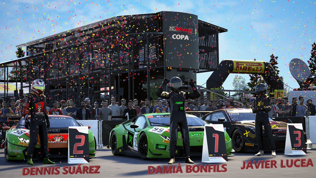 Finalizó "LA COPA NOWHEELSSIM", apasionante hasta el último día.  ¡Enhorabuena a los ganadores y a todos los participantes!. 
PILOTOS:
🥇DAMIÀ BONFILS (XBD)
🥈DENNIS SUÁREZ (KAMIKAZE)
🥉JAVIER LUCEA (XRS)
POR EQUIPOS:
🥇XRS
🥈XBD
🥉KAMIKAZE