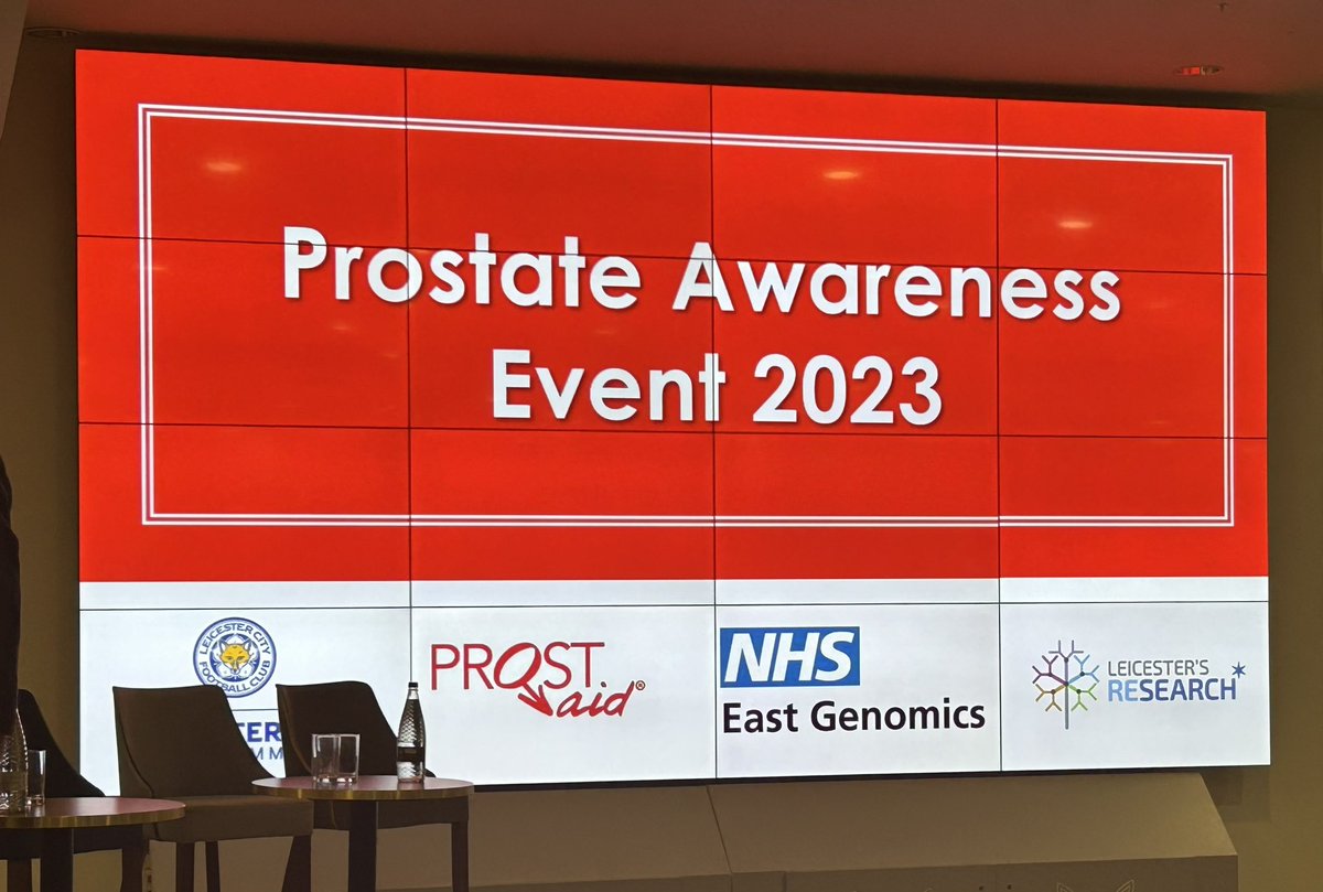 carolARCEastMid's tweet photo. Thanks to @LCFC_Community for hosting this important event raising awareness of prostate cancer. Thanks also to Emile Heskey, Alan Birchenall and Steve Walsh for backing the campaign #prostatecancer #prostaid @EthnicHealthRes @PROSTaid https://t.co/uFByCLO6lk
