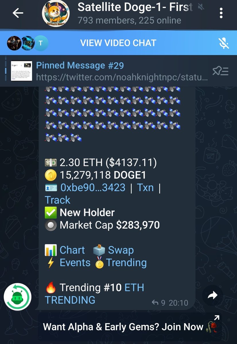 <a href="/WhaleEverything/">WHALE 🐳 EVERYTHING</a> I am buying what this guy bought

<a href="/SatelliteDoge1/">Doge-1</a>

Tg  t.me/SatelliteDoge1

#doge1 #moonshot #DOGE