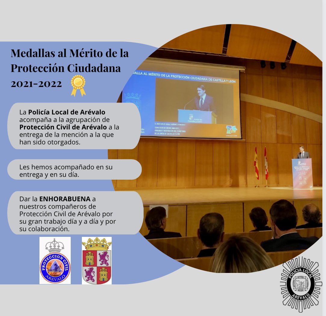 Medallas al Mérito de la Protección Ciudadana 2021-2022.

#112plarevalo #arevalo #avila #castillayleon #policiamunicipal #policialocal #tupolicia #estamosporti #police #policia #seguridad #cops #agentes #prevencion #spanishpolice #seguridadciudadana #instapolice #112 #proteger .