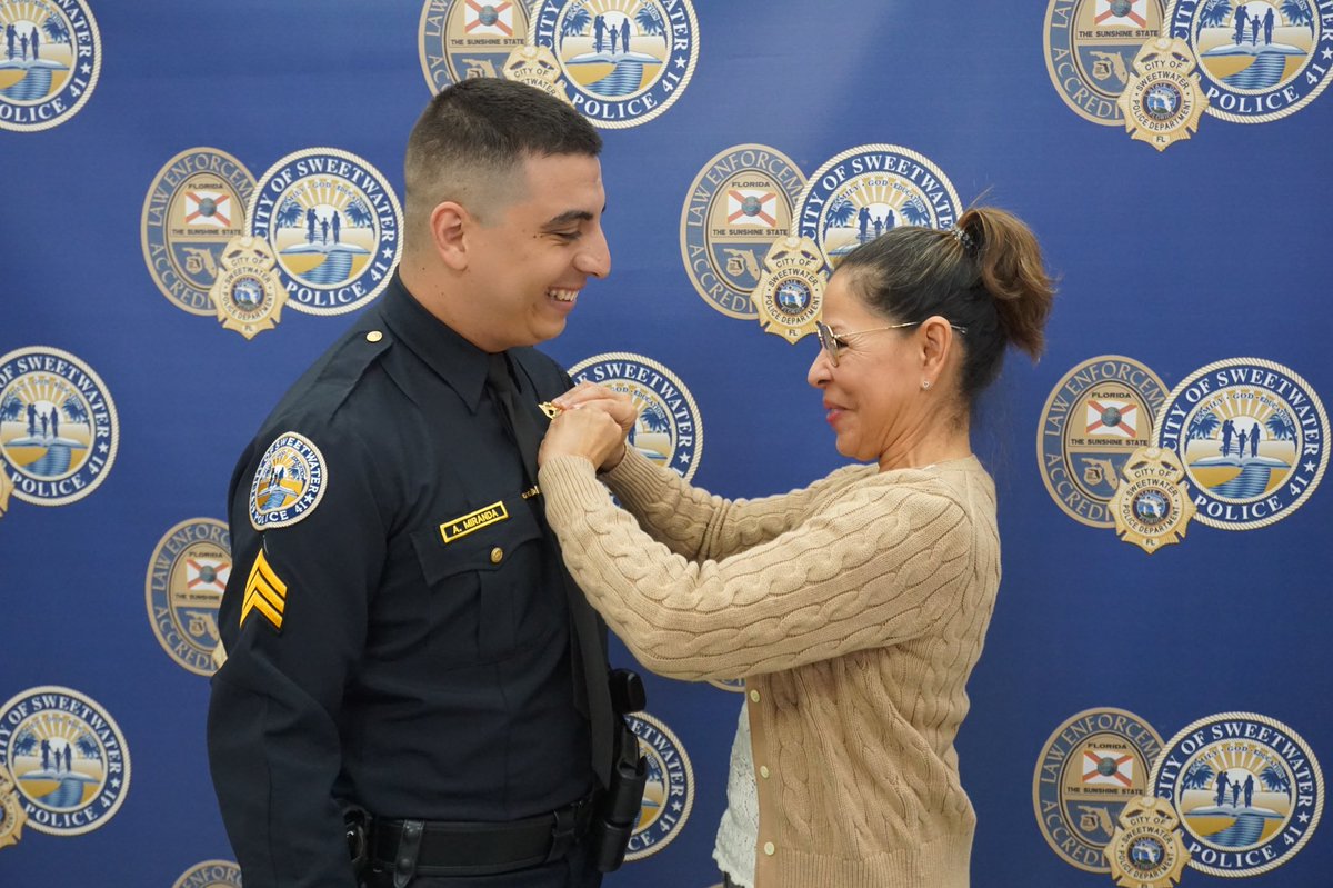 Congratulations to Sgt. Miranda, and Stg. Cortes, for their promotions today, it is very well-deserved. Their dedication and commitment to keeping our community safe exemplify the enormous strides our Police Department has made over the years.