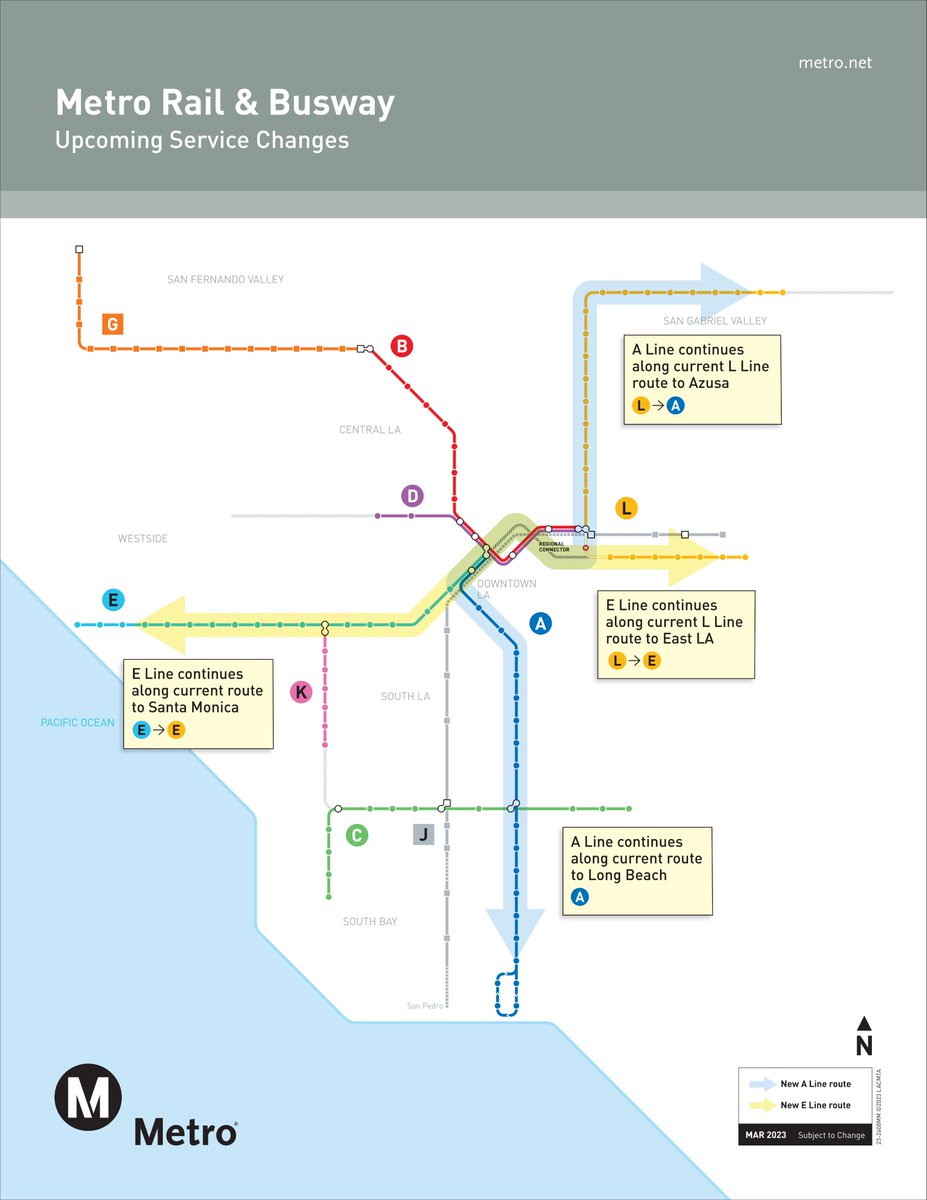 The project ties together the A, E &amp; L Lines for faster trips to and thru DTLA. See attached map! More info about testing on our blog: wp.me/p26tDN-zHJ