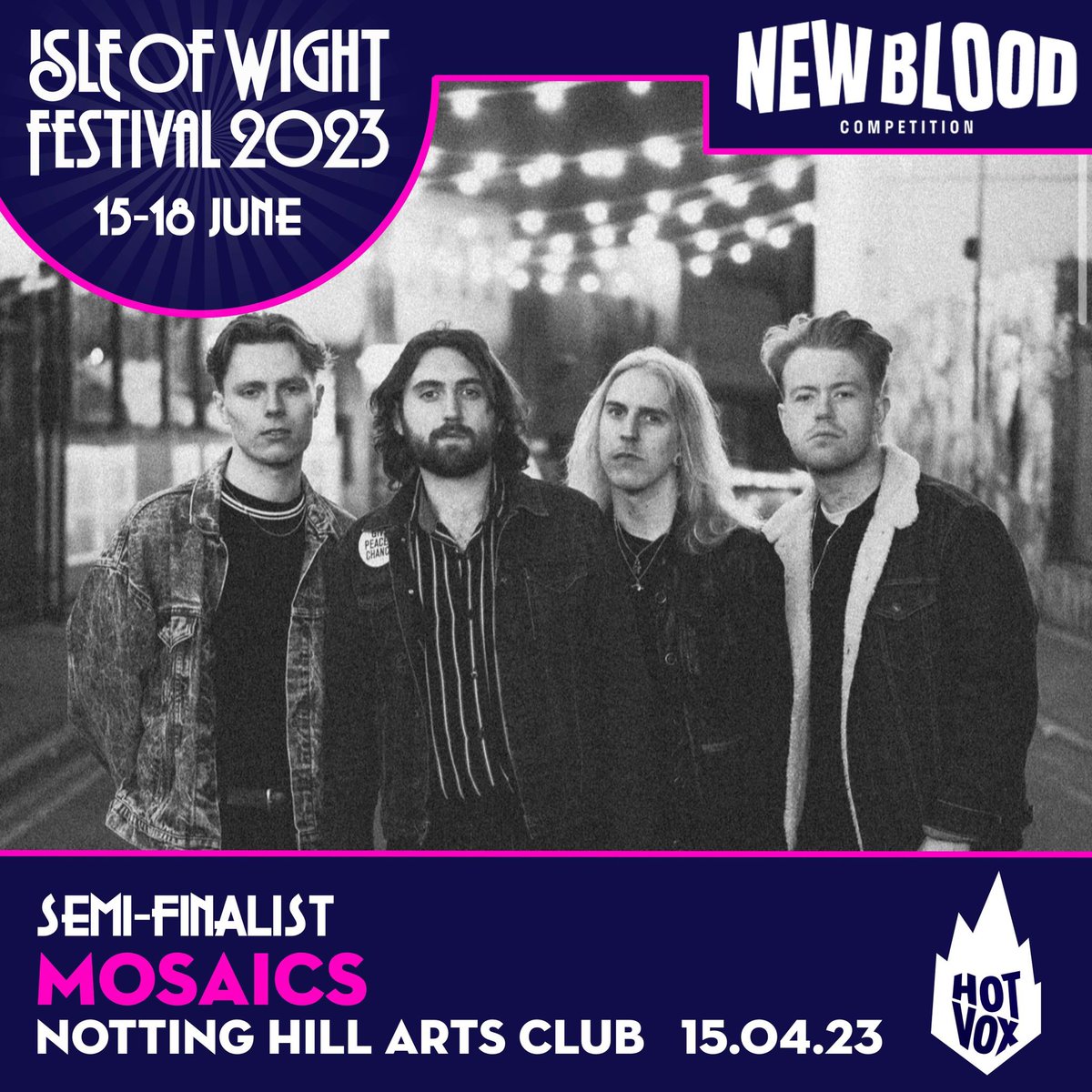 𝐇𝐎𝐓 𝐕𝐎𝐗 𝐈𝐒𝐋𝐄 𝐎𝐅 𝐖𝐈𝐆𝐇𝐓 𝐅𝐄𝐒𝐓𝐈𝐕𝐀𝐋 𝐂𝐎𝐌𝐏𝐄𝐓𝐈𝐓𝐈𝐎𝐍 🚀

🗓️ Saturday 15th April 
📍 Notting Hill Arts

Tickets are on sale now at the link below. Huge shoutout to everyone at Hot Vox for this opportunity x

Tickets: ticketweb.uk/event/isle-of-…