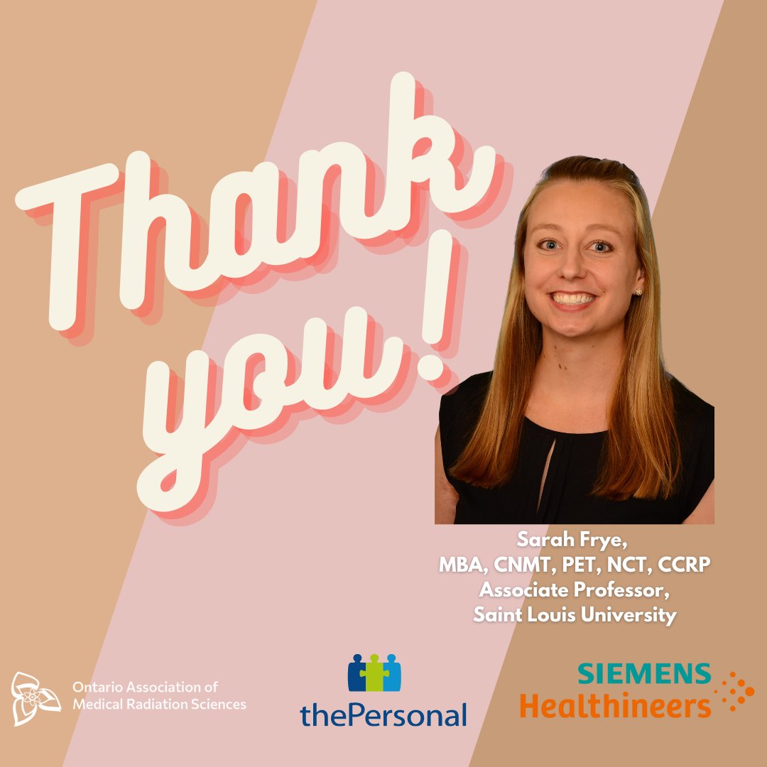 OAMRS1's tweet photo. Please help us thank Sarah Frye, MBA, CNMT, PET, NCT, CCRP
Associate Professor, Saint Louis University for sharing her fantastic presentation on Music Therapy During PET/CT Scans for today's #WednesdayWebinar #OAMRS #MRTproud #DMSproud https://t.co/mn0tNsddHk