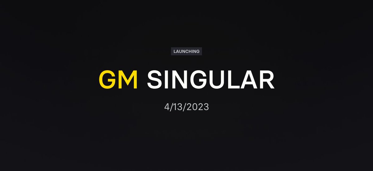 singular_xyz's tweet photo. The first phase of Singular is here ⚪️ 

Singular, the new NFT exchange, is launching publicly on April 13th!

To celebrate, we're minting GM SINGULAR - the first pillar of the Singular Web3 ecosystem. Become an integral part of this journey!

🧵 1/ https://t.co/uNmKYtRM50