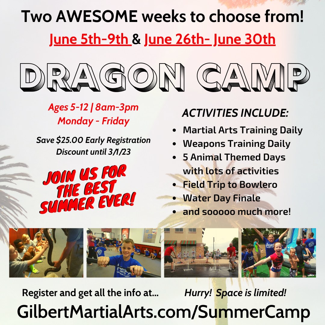 GilbertTownSq's tweet photo. Parents! Don't miss out on Gilbert Defense Arts Summer Dragon Camp in Gilbert Town Square on June 5th-9th &amp; June 26th-30th! Space is limited! Get all the info and register. 🤼‍♀️🥊🤼

https://t.co/5QIU0AtEHV https://t.co/U44MSoYAmW