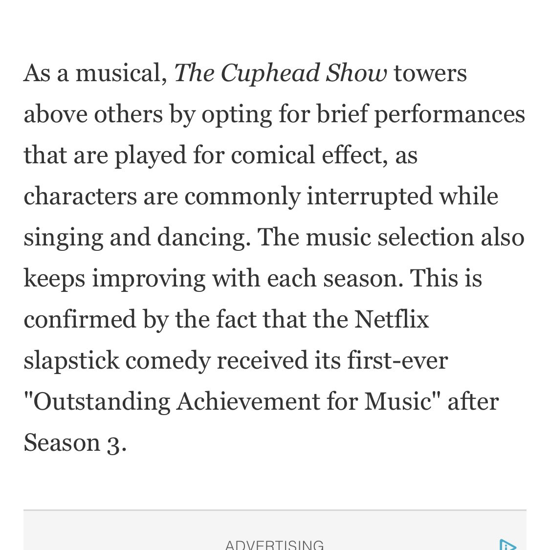 EgoPlum's tweet photo. Thank you, https://t.co/xgVE2knCr8 for ranking The Cuphead Show as their #4 greatest cartoon musical series! #cuphead #cupheadshow #studiomdhr #netlixanimation #cbr #comicbookresources https://t.co/nyXKtZJmex https://t.co/RLx48SVVAT