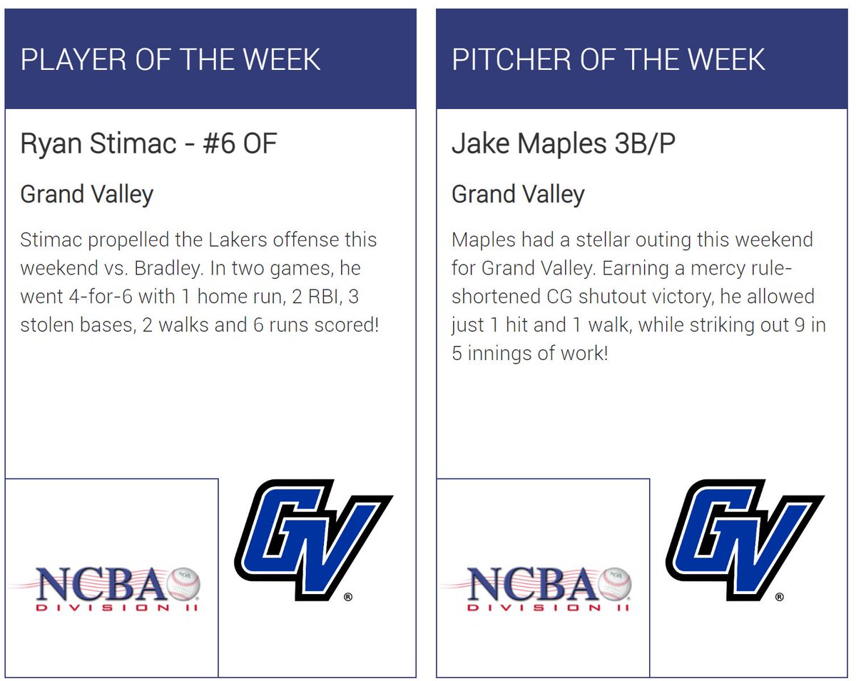 NCBA_NorthPlain's tweet photo. Congrats to our Week 18 Northern Plains - East Player (Ryan Stimac - @GVClubBaseball) and Pitcher (Jake Maples - @GVClubBaseball) of the Week‼️

#NCBA #RoadToAlton #NorthernPlains https://t.co/2o5DAgzc3u