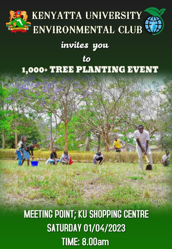 David_Shadrack_'s tweet photo. #leaveMarkInitiative will be happening at KENYATTA UNIVERSITY main campus. @kunec250 is looking forward in conserving #biodiversity and reduce carbon levels in atmosphere that cause #greenhouseeffect #keepItCleanKeepItGreen #RecreatingOurGeneration. https://t.co/AqgpcWjrqB