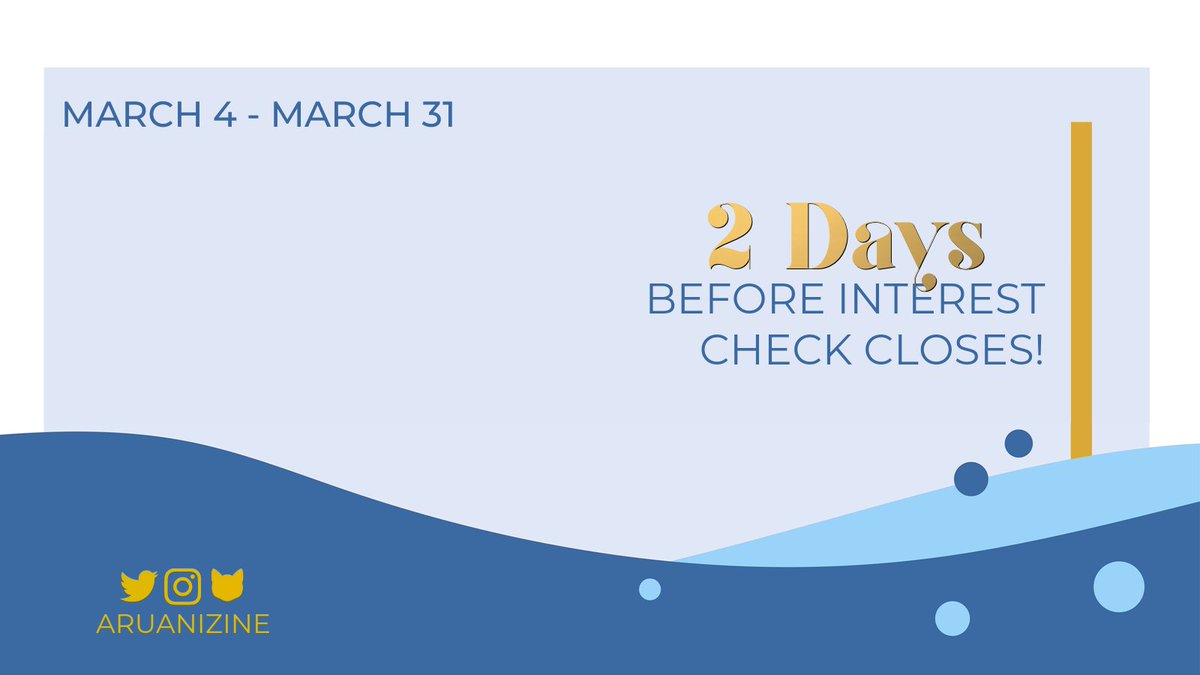 ⛴️2 more days until interest check closes! 

There may be other cheerful girls out there but it is you who we want to hear :) 

🔗: bit.ly/41WkXQK
♡: aruanizine.carrd.co