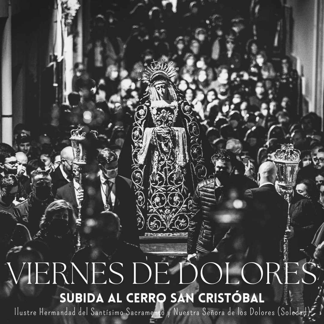 sacraredemptio's tweet photo. •VIERNES DE DOLORES•

Un año más acompañaremos a la la Santísima Virgen de los Dolores (Soledad) en su tradicional subida al Cerro para que sea su imagen la que bendiga la ciudad de Almería.
@Soledad_almeria https://t.co/mrBsuUmzLE