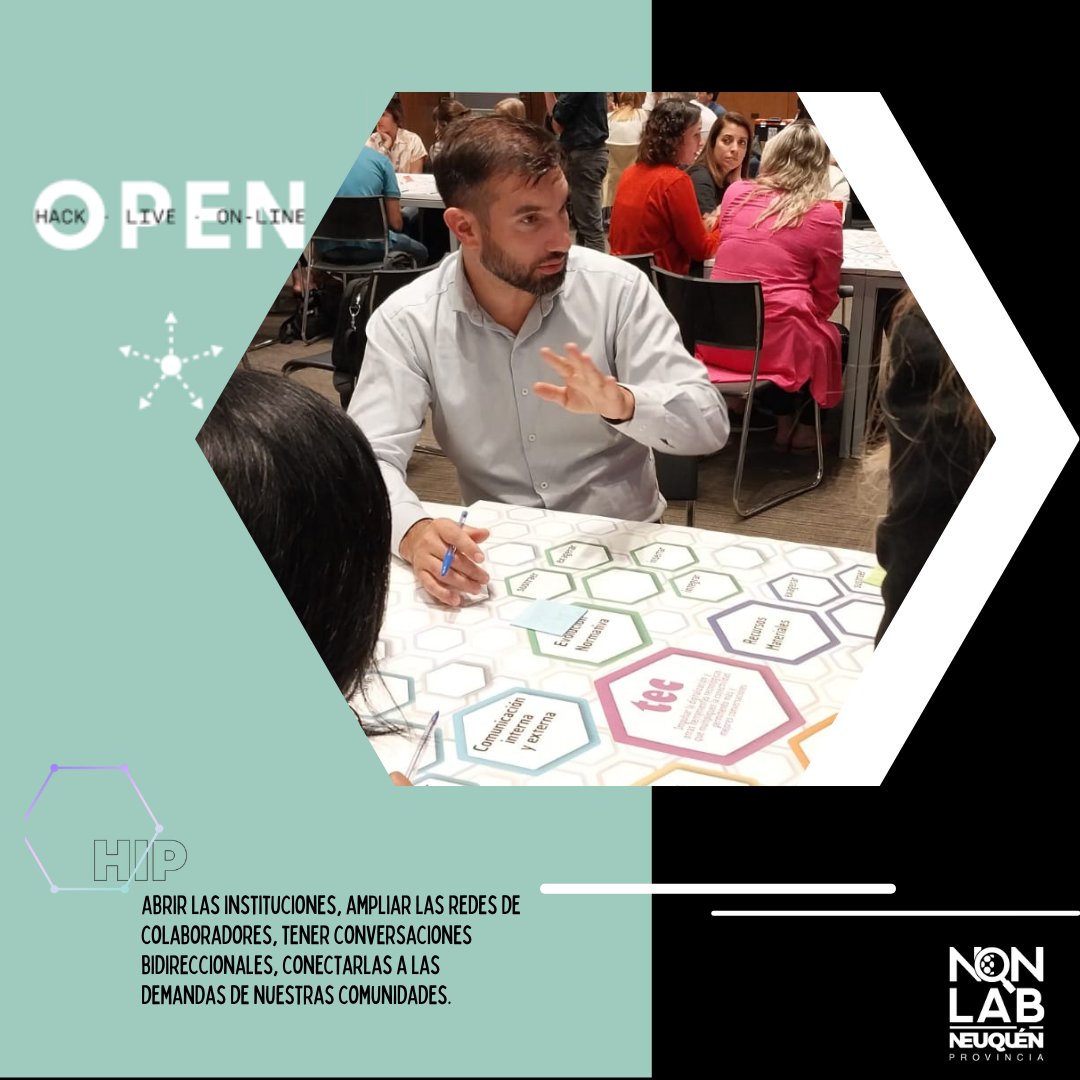 NQN_LAB's tweet photo. #LabMPD @prensaMPDNqn + @NQN_LAB 🚀
Vector #OPEN #ModeloHIP 
Abrir las instituciones, es ampliar las redes de colaboradores/as, tener conversaciones bidireccionales, conectarlas a las demandas de nuestras comunidades.
#InnovacionPublicaAbierta https://t.co/bYPHZoFvoj