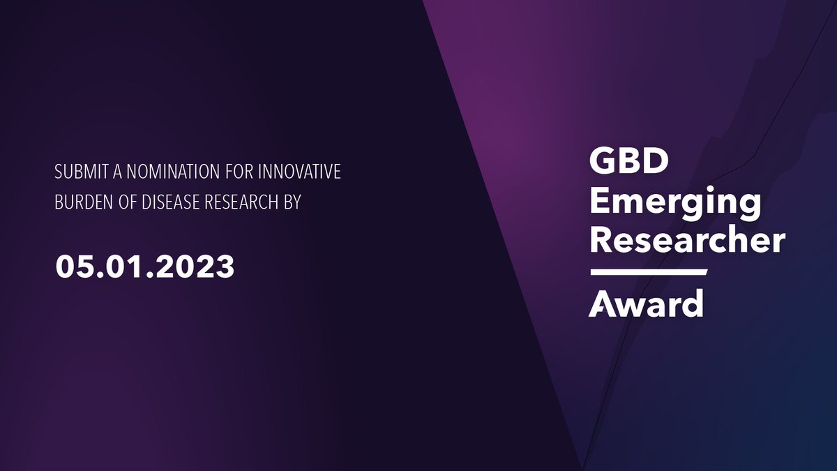 IHME_UW's tweet photo. The 🏆 GBD #EmergingResearcher Award 🏆 was created in 2020 to support emerging #GlobalHealth researchers to carry out innovative work to improve the measurement of #GBD. Have someone in mind to nominate for 2023? Submit your nomination here 👉https://t.co/efi5pCt1Dt https://t.co/K4RIxjskQL