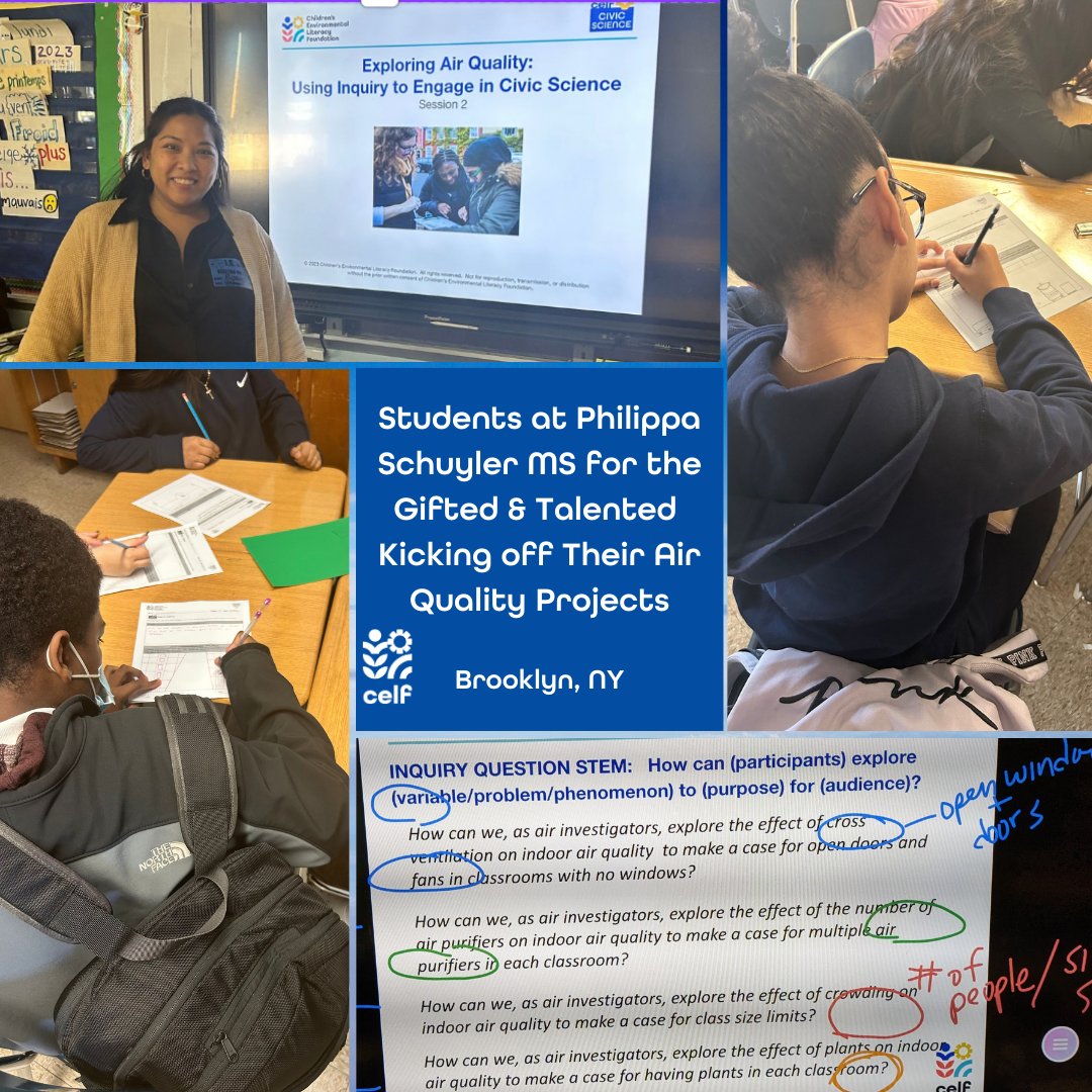 Students in the Sustainability classes at Philippa Schuyler MS for Gifted and Talented started their Air Quality Project by engaging with air quality maps and mapping their own school to ignite research questions around air quality.