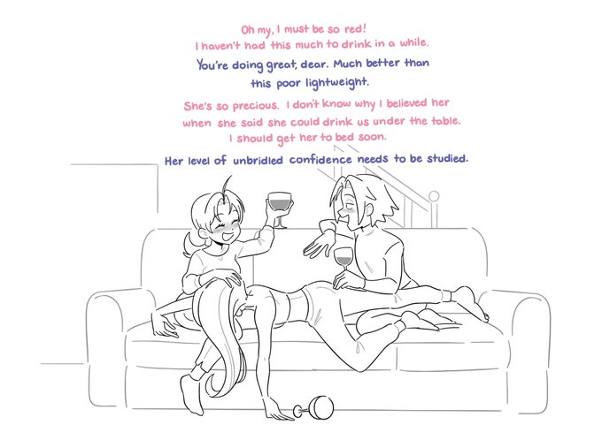 cw // alcohol 

wine nights with james! this is their first one. i imagine they mostly get together to rant about rude customers at the restaurant. jessie tries to join but is usually out after the first glass 