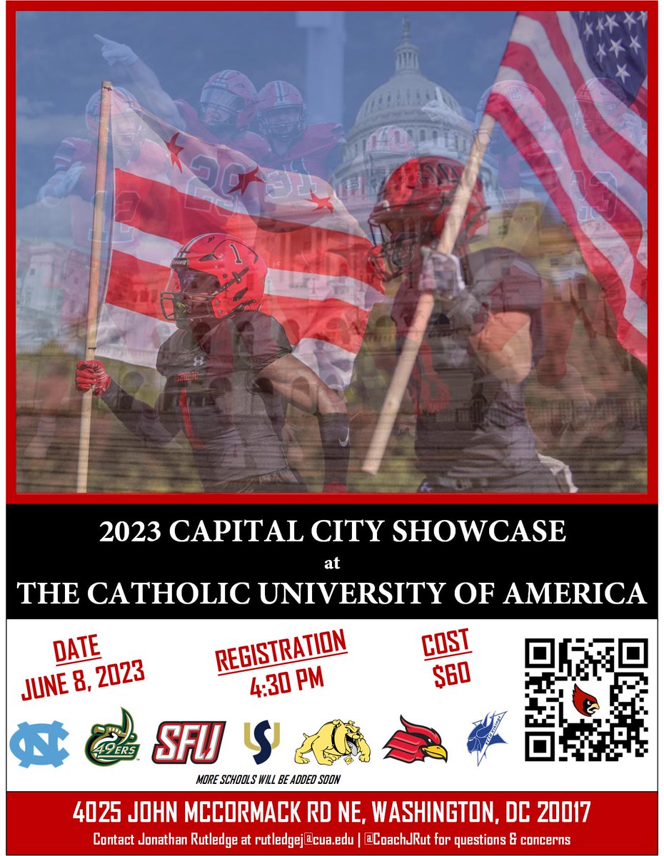 CoachJRut's tweet photo. The only mega camp in DC is happening June 8 at The Catholic University of America! Multiple schools, including D1s, will be in attendance. Don't miss out! Sign up today! @CatholicU_FB #ThePlacetobeintheDMV https://t.co/KAH34b9Ts2 https://t.co/Vn2A4NZO5y