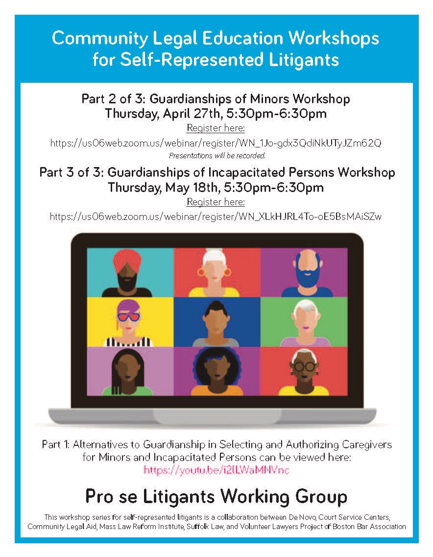 Register today for parts 2 &amp; 3 of Community Legal Education Workshops for Self-Represented Litigants. More information and registration links can be found at the following link: bit.ly/3G0FUR4