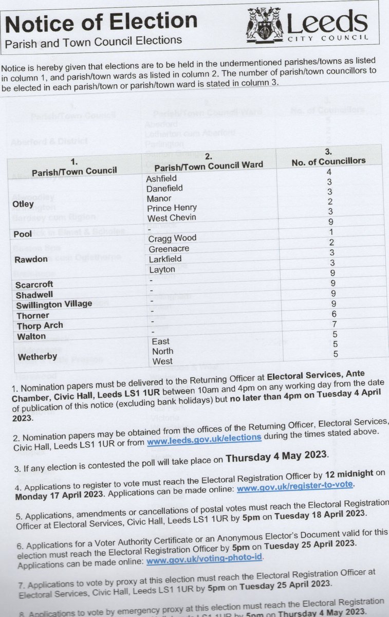 swillyvc's tweet photo. You are invited to stand for election to Swillington Village Council - help available clerk@swillingtonvillagecouncil.gov.uk https://t.co/DZesZYAxpi