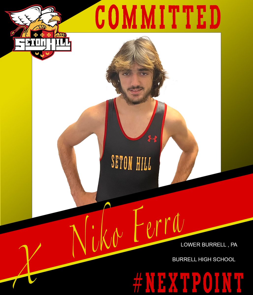 With a lot of thought over the past few months. I have decided to commit to Seton Hill University to continue my academic and wrestling career. Thank you to all my teammates, coaches, and parents for helping me along the way.