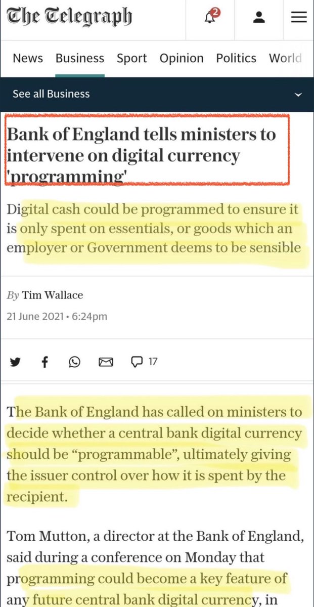 Emma_A_Webb's tweet image. Please tell me you’re seeing how (un)believably authoritarian this is 👇🏻

“Giving the issuer control over how it is spent by the recipient” 

This is what digital currencies mean, and why we need to resist it