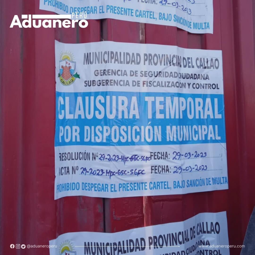 La <a href="/municallao/">Municipalidad del Callao</a> clausura temporalmente al depósito de contenedores IMUPESA, por no contar con una zona para espera de camiones. Dicha entidad buscar ordenar el transporte de carga pesada en el Callao. | 👷🏻‍♂️ aduaneroperu.com