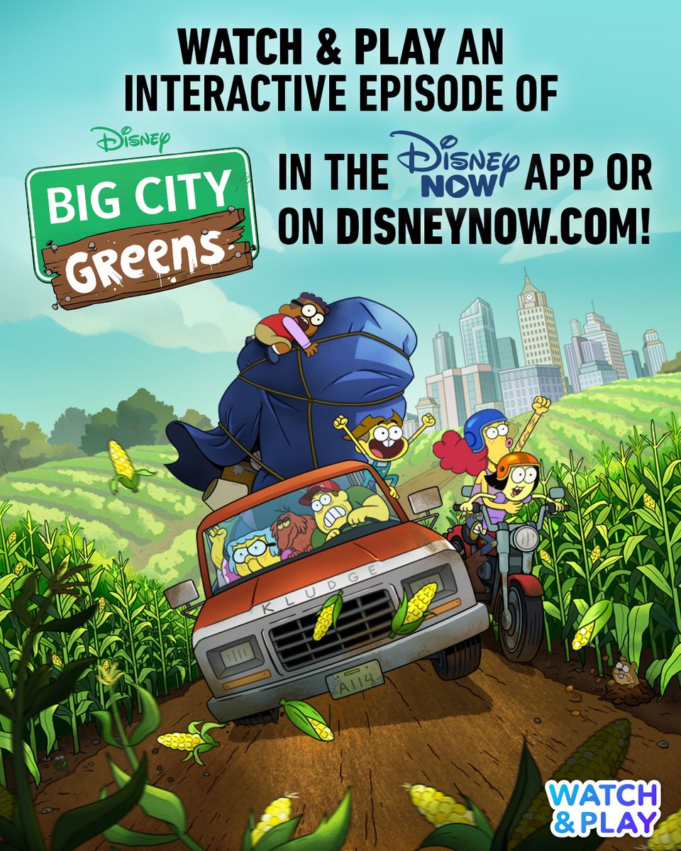 Can't get enough of Cricket, Tilly, and their friends? 🌽
Watch & Play an interactive episode of #BigCityGreens in the #DisneyNOW app or on disneynow.com! di.sn/3456