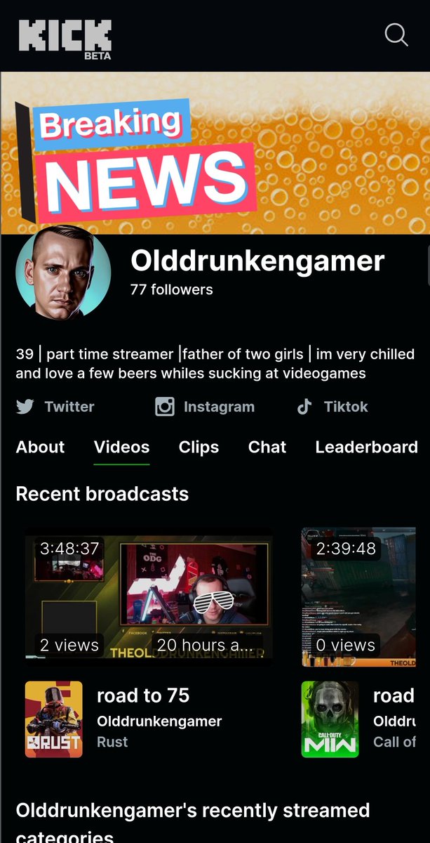 olddrunkengamer's tweet photo. First affiliate stream tonight at 9pm uk time over on  https://t.co/VOyNr68NVN #KickStreamer #KickTakeover https://t.co/GoiCQhygp4