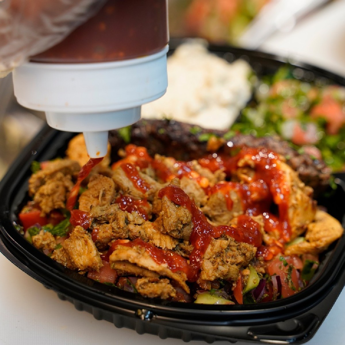 When you order your bowls from <a href="/PitaSquare/">Pita square</a>, don’t forget the sauce. Download the NWKD app today to get started.
📸: <a href="/PitaSquare/">Pita square</a>
