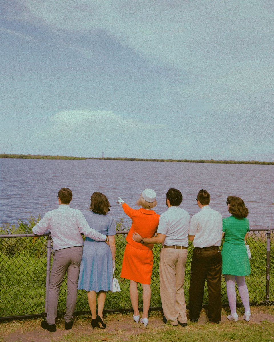 elliswes's tweet photo. New Wes Anderson film reminds me of that time I went to Kennedy Space Center in Florida in 2019 for the 50th anniversary of Apollo 11’s moon landing and took photos of my friends https://t.co/fz2nxDxsNN