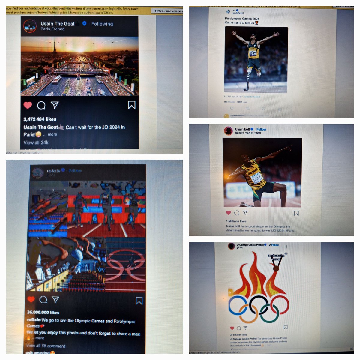 CollegeGProbst's tweet photo. Semaine des langues au collège. Les 3emes ont réalisé des flyers via les differents types de réseaux sociaux pour faire la promotion des JO 2024 !!
Week of languages students promoted the Olympics Games thanks to social networks !!
#weekoflanguages
#SemaineDesLangues2023 https://t.co/5tOqx0nwFe