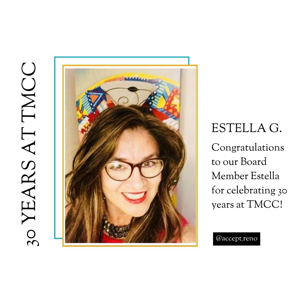 RenoAccept's tweet photo. Congratulations to our Board Member, Estella, for celebrating 30 years at TMCC!

@tmccnevada https://t.co/ceQ6ac0qVS