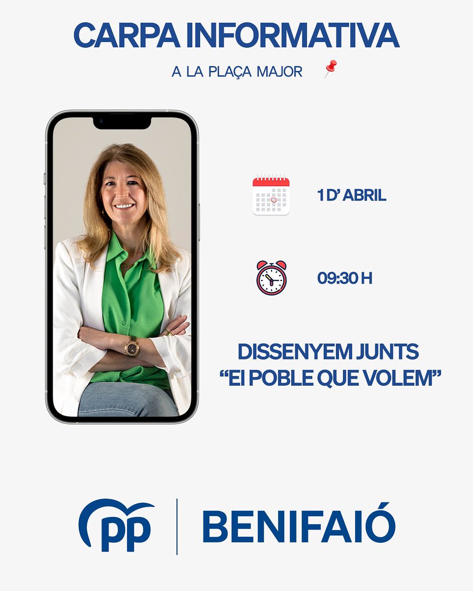 PPBenifaio's tweet photo. Eixim al carrer per a escoltar-te.📔🖋
Benifaió mereix molt més.💙
________
Salimos a la calle para escucharte.📔🖊️
Benifaió merece mucho más.💙

#ElPobleQueVolem #ActivemBenifaio #CarmenAlcaldessa #Benifaio #PPBenifaio https://t.co/VhvQEj95Ug