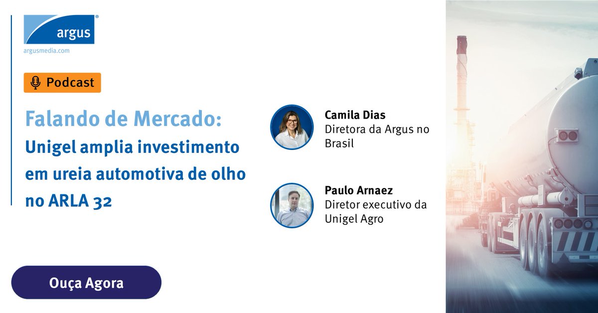 ArgusMedia's tweet photo. 🎙️𝗙𝗮𝗹𝗮𝗻𝗱𝗼 𝗱𝗲 𝗠𝗲𝗿𝗰𝗮𝗱𝗼: A Unigel, única fabricante de ureia automotiva no Brasil, vem ampliando investimentos para capturara previsão do o mercado de ARLA 32 nos próximos anos. #ARLA32 #Unigel
Ouça agora:https://t.co/u4PYpBXvPe https://t.co/Oh24kFV26T