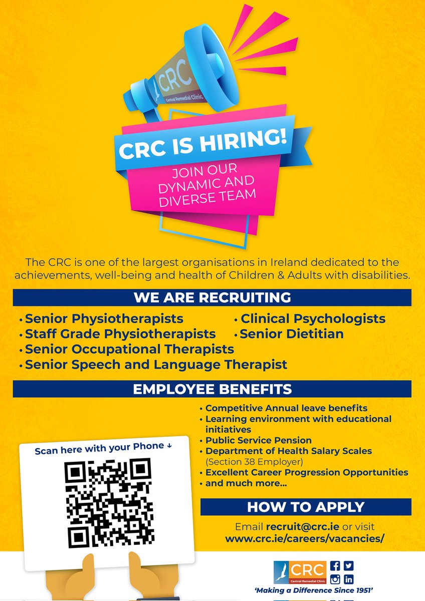 Great opportunities in <a href="/centralremedial/">CRC</a> Specialist Services. Lots of CPD, learning and development opportunities